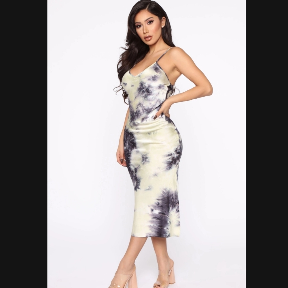 Fashion Nova Undying Love Satin Midi Slip Dress